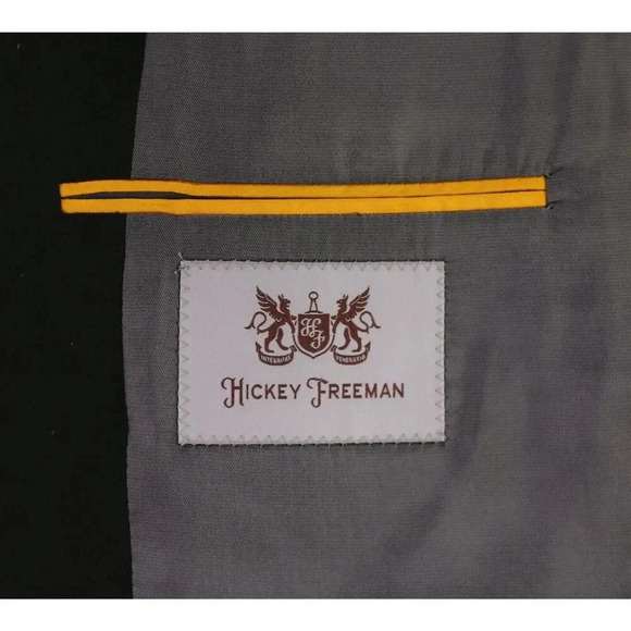 Hickey-Freeman Current Lindsey Dark Green Wool-Cashmere Flannel 2-Btn Blazer 44R - Picture 9 of 10